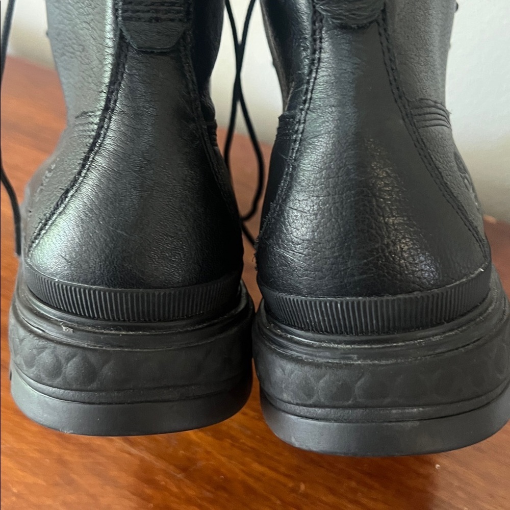 Timberland Ray City Black Combat Boots Lug Sole Leather Women’s 9.5 A2JNY - Picture 11 of 14